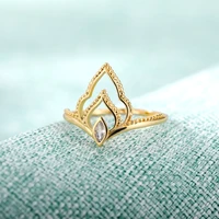 2021 new fashion crystal fashion rose gold crown rings for women white gold engagement wedding ring jewelry anillos mujer bague