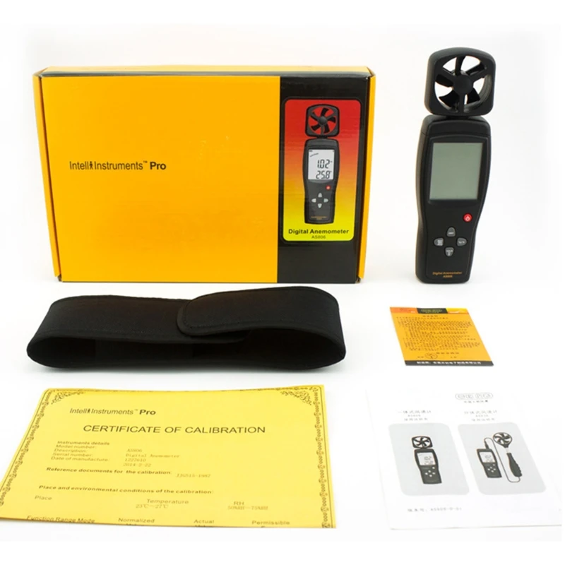 

AS806 Portable Digital Anemometer Wind Speed Meter with Thermometer LCD Backligh Y4QC