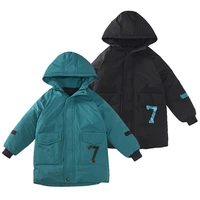 foreign trade explosion models 2020 winter new boys cotton padded jacket childrens thick mid length 7 word hooded cotton jacket