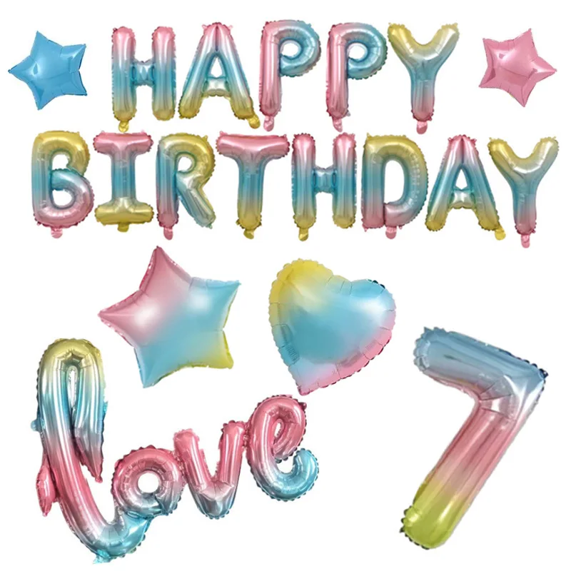 Градиентный цвет воздушный шар костюм День Рождения вечерние юбилейные