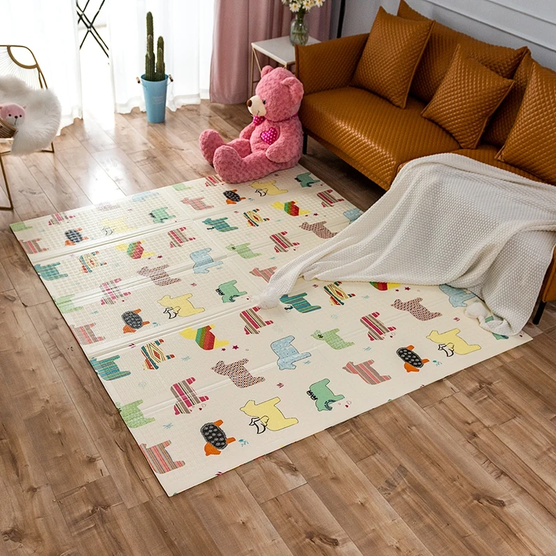 Детский Блестящий игровой коврик двухсторонний мягкий с рисунком Большой размер