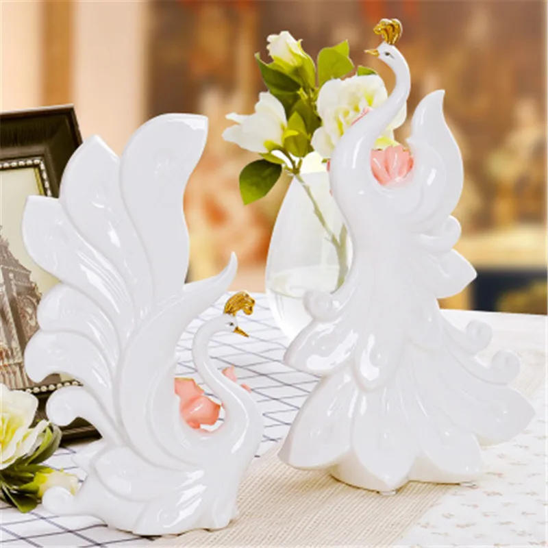 

Jingdezhen Ceramics Art&Craft Statue Creative Simulation Lovers Phoenix Figurines Bedroom Bedside Table Art Decorations X3595
