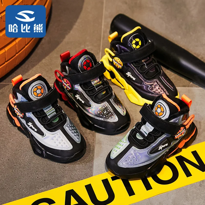 

2021 new winter youth sports shoes middle and large boy casual shoes Plush warm sneakers boys shoes kids fashion shoe for boys