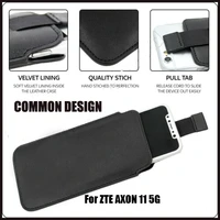casteel pu pull tab sleeve pouch leather case for zte axon 11 5g blade x1 v2021 5g 11 prime s30 se pro case cover