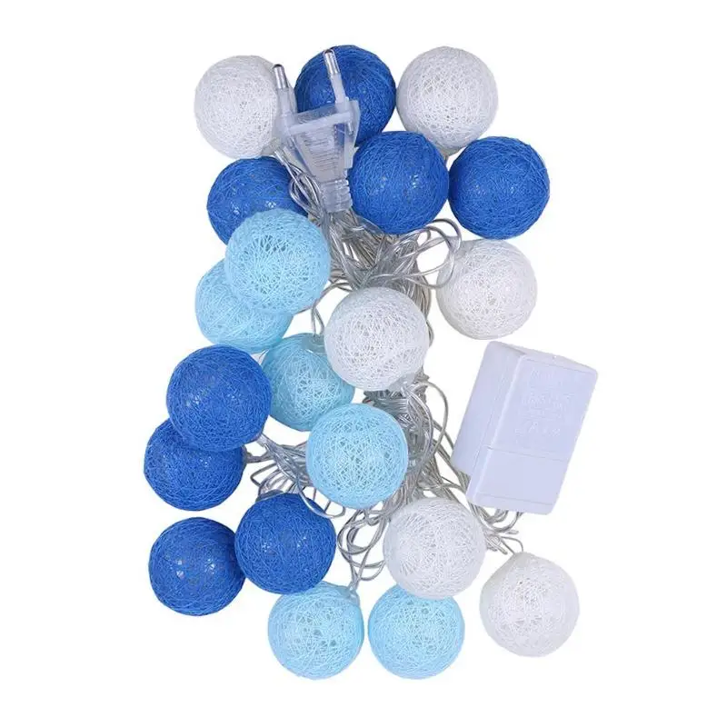 b 3,7 м 20 светодиодный гирлянда с хлопковыми шариками для наружного украшения, свадебная Праздничная гирлянда, Рождественская гирлянда, светящаяся цепь - Испускаемый цвет: b