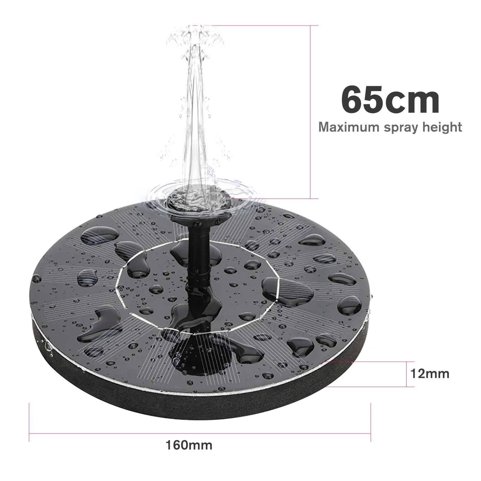 

Solar Fountain Water Pump for Bird Bath Solar Powered Water Fountain Portable Floating Pump for Garden Pond Pool Fish Tank