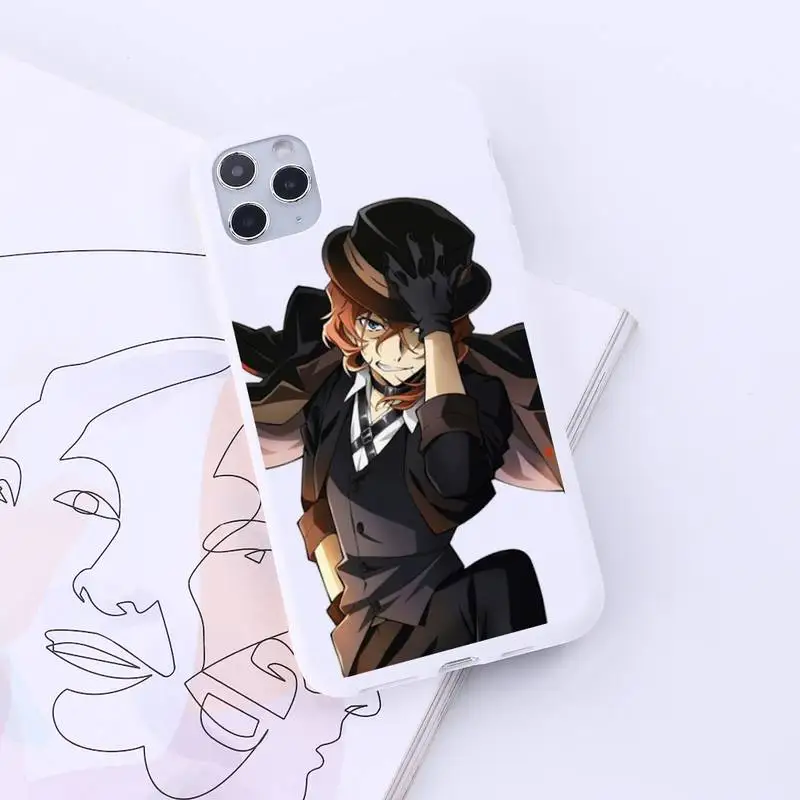 

bungou stray dogs Japan anime Phone Case Candy Color for iPhone 6 7 8 11 12 s mini pro X XS XR MAX Plus