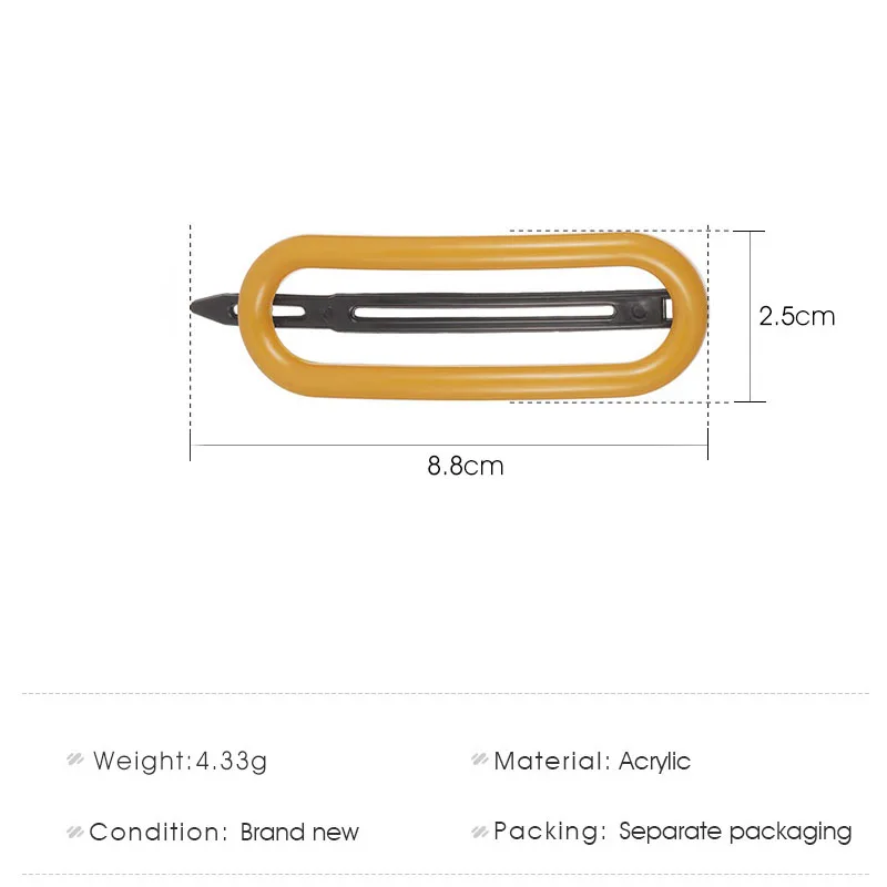 1 шт. модная акриловая заколка для волос с геометрическим узором элегантные