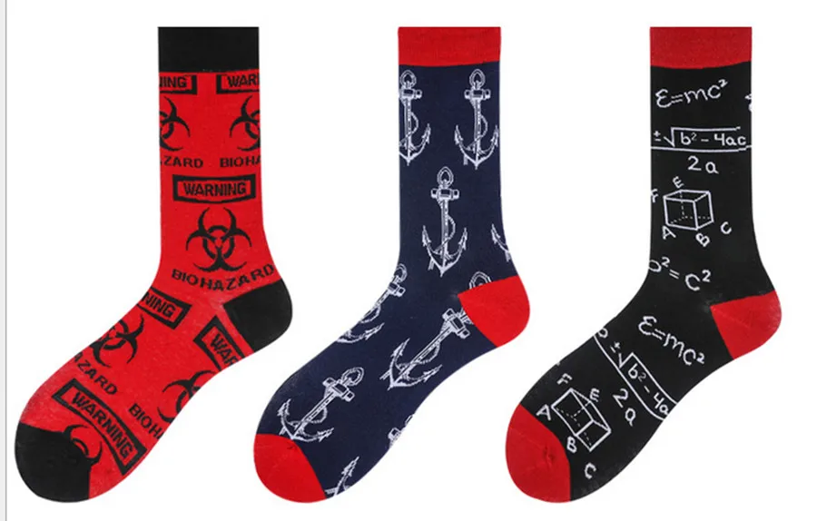 Носки мужские и женские хлопковые с разноцветным мультяшным рисунком | Женская