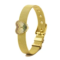 aibef heart shape cz rhinestone adjustable stainless steel bracelet watch belt bangle jewelry women girls decoration best gifts