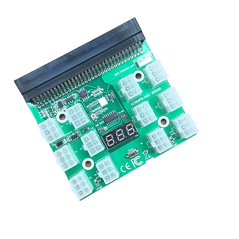 

PCI-E 12V 64Pin to 12x 6Pin Power Supply Server Adapter Breakout Board for HP 1200W 750W PSU Server GPU BTC Mining