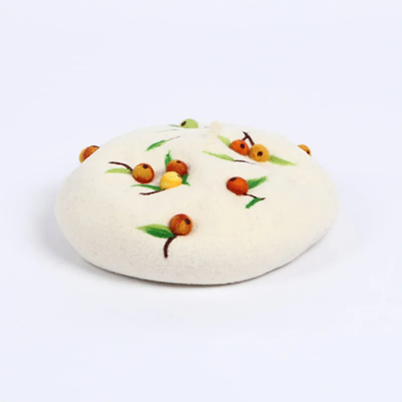 

Winter Hats Handmade Women Woollen Felt Beret Autumn Retro Literary Painter Hat Christmas Gift Street Fashion