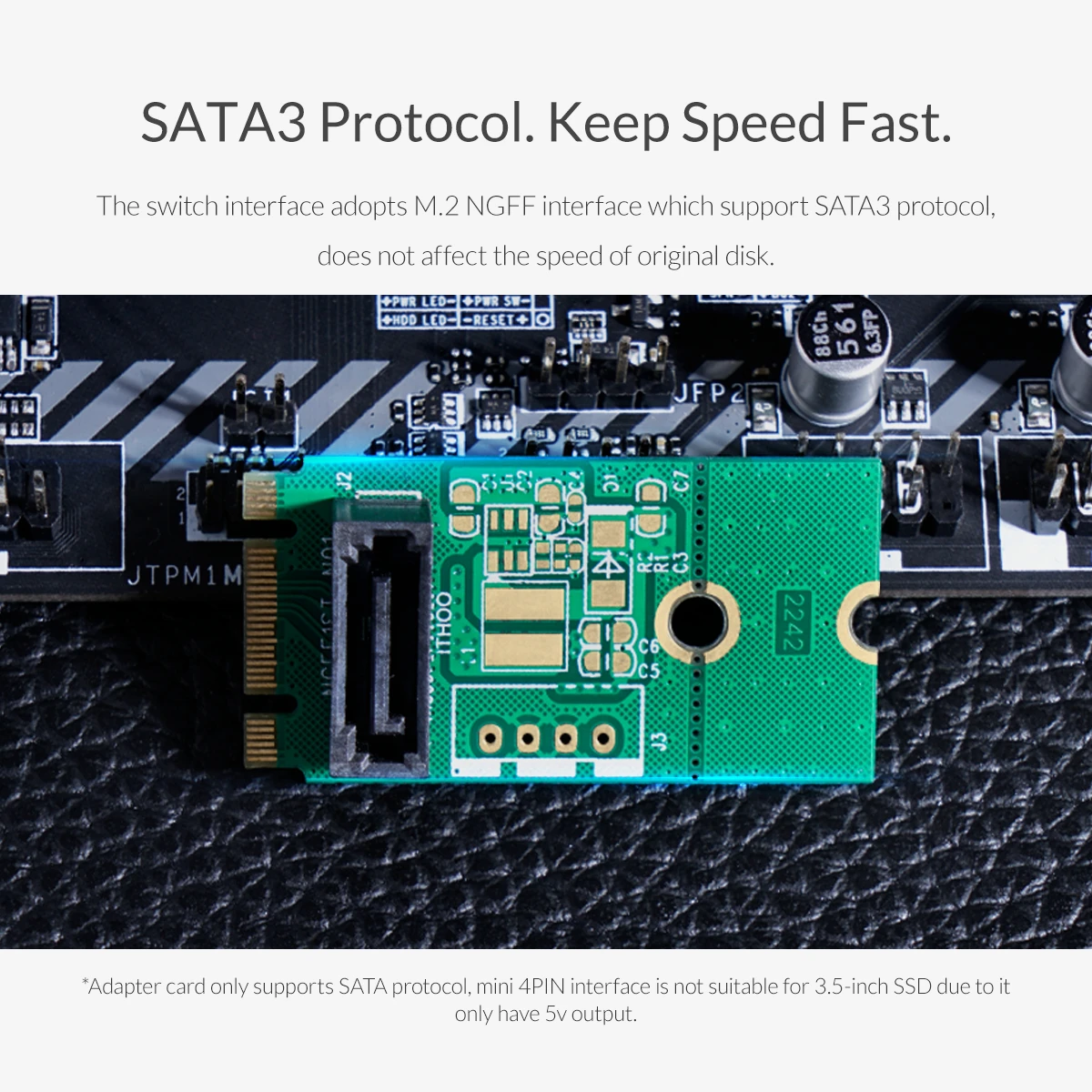 ORICO SATA для M.2 адаптер NGFF SATA 7PIN для M.2 SSD влагостойкий твердотельный жесткий диск адаптер 22X42 размер поддержка SATA3 протокол