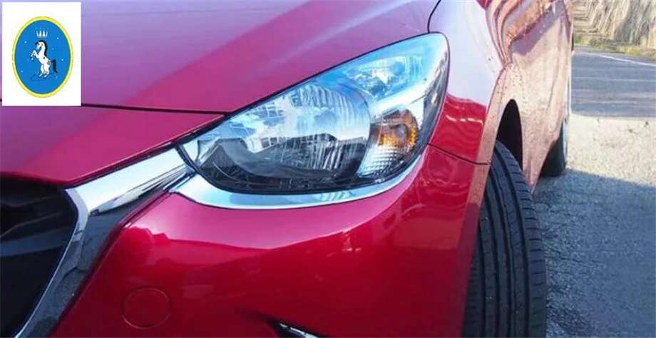 Yimaautotrims авто аксессуары передние фары лампа век брови украшения полосы крышка отделка Подходит для Mazda 2 Demio