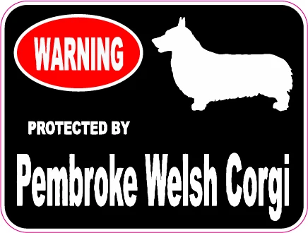 Предупреждение ждающие автомобильные наклейки защищенные Pembroke Welsh Corgi наклейка с