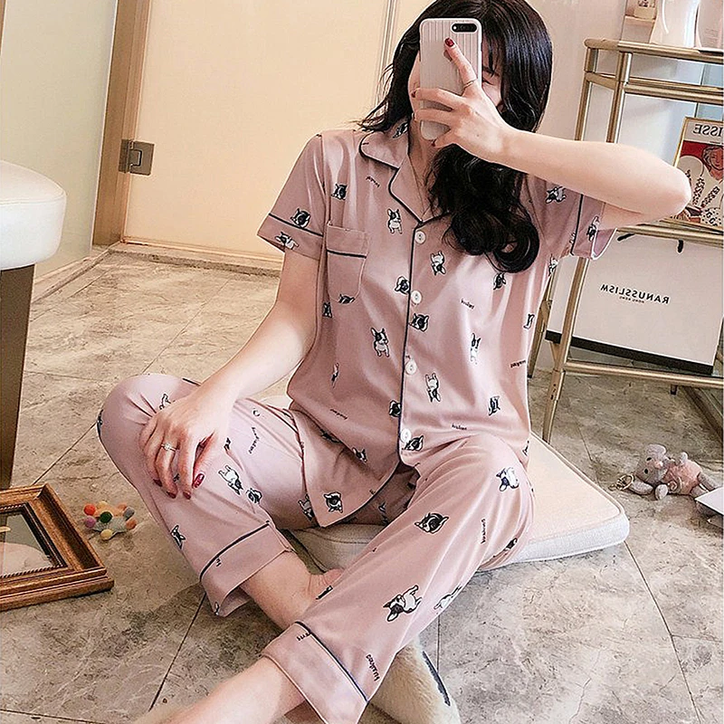 Пижама женская осенне зимняя милая пижама для отдыха комплект из двух предметов