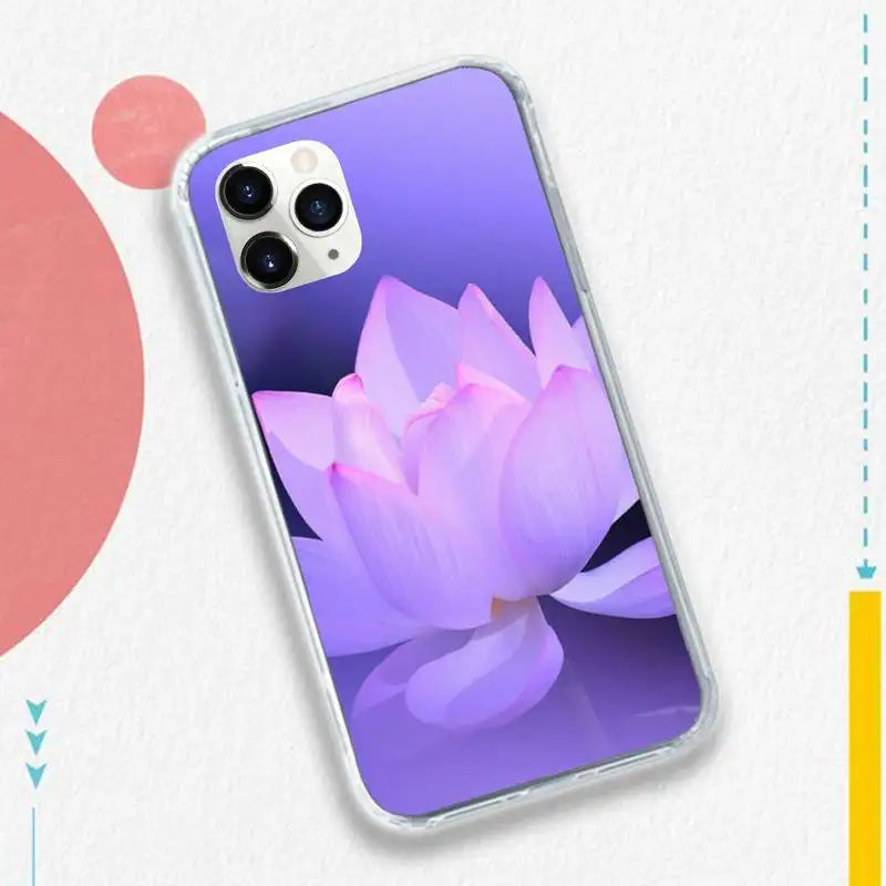 

Ricestate Lotus Flower pattern Phone Case for iPhone 11 12 pro XS MAX 8 7 6 6S Plus X 5S SE 2020 XR
