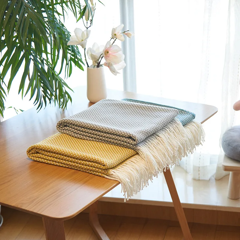 Детские вязаные одеяла скандинавский диван одеяло коляска спальный чехол для