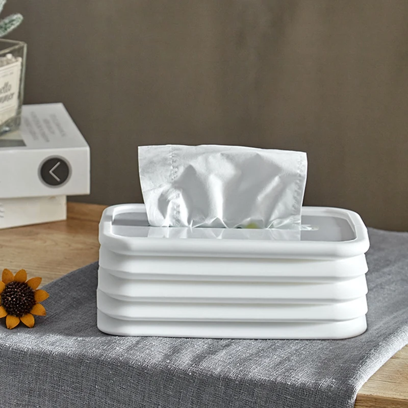 

Silicone Folding Car Tissue Holder Restaurant Coffee Table Living Room Desktop Household Tissue Box Cover