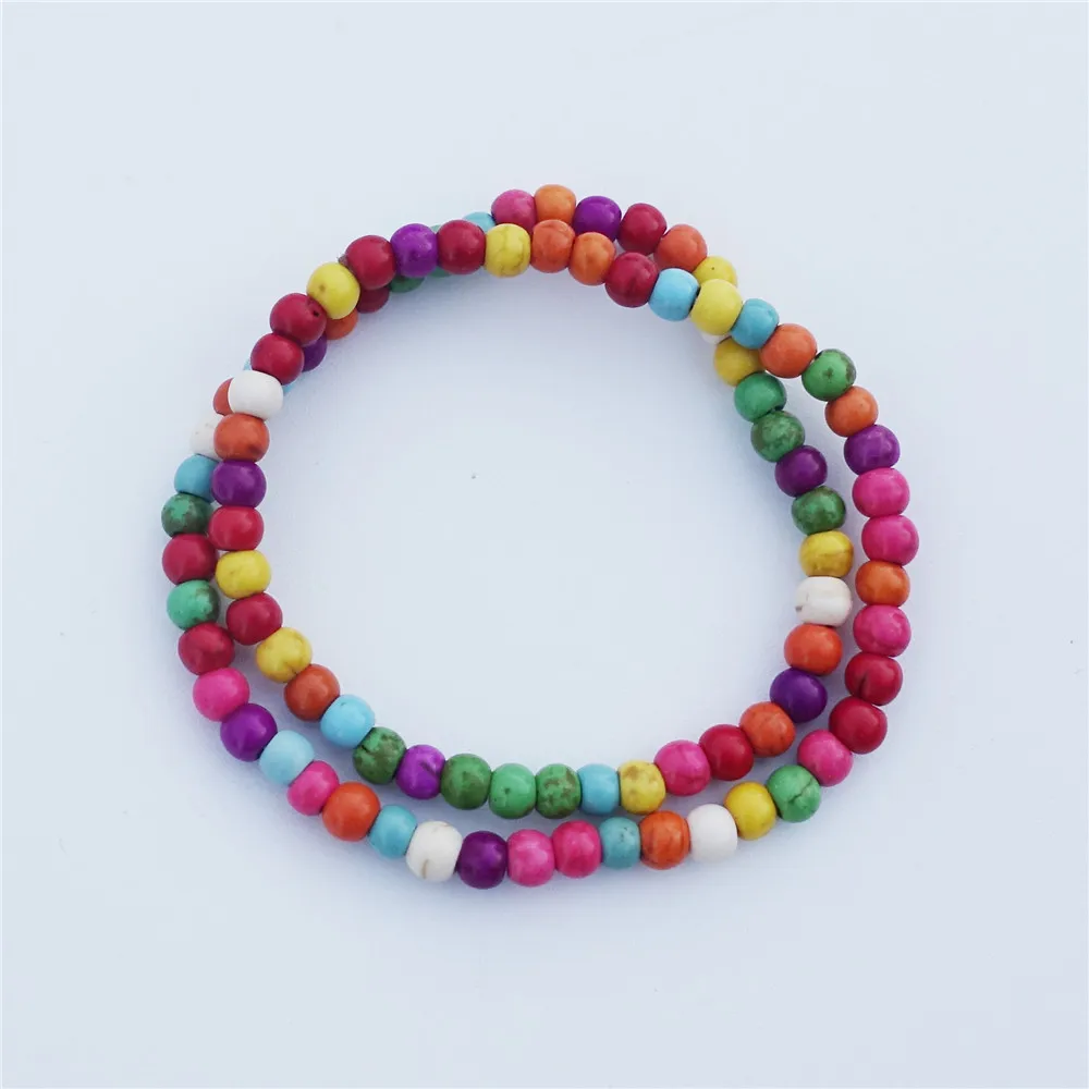 

Toddler Kids Size Stretchy Bracelet Gift Various Colors Hypoallergenic Turquoises Nature Stone Jewelry Wholesale 12 Pcs/lot