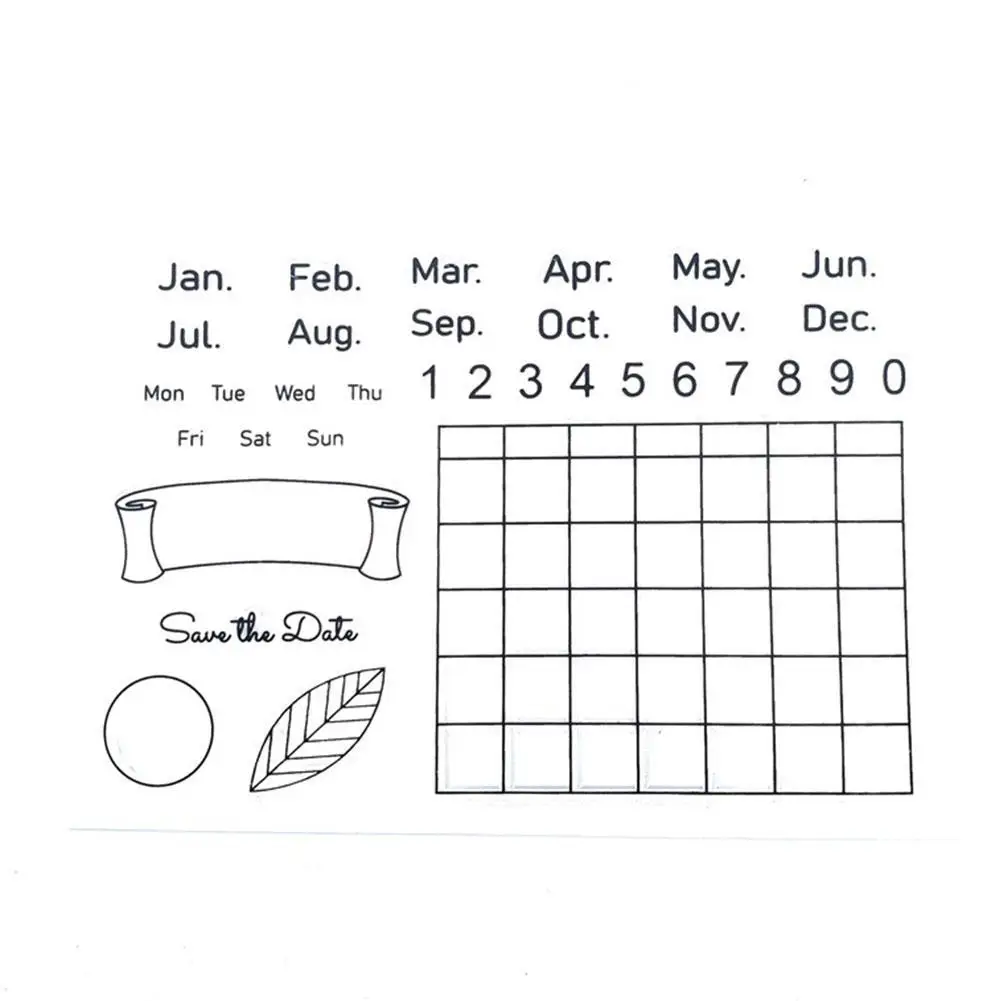 

2021 Calendar Transparent Clear Stamps Silicone Seals Roller Stamp For DIY Scrapbooking Photo Album Card Making Drop Shipping