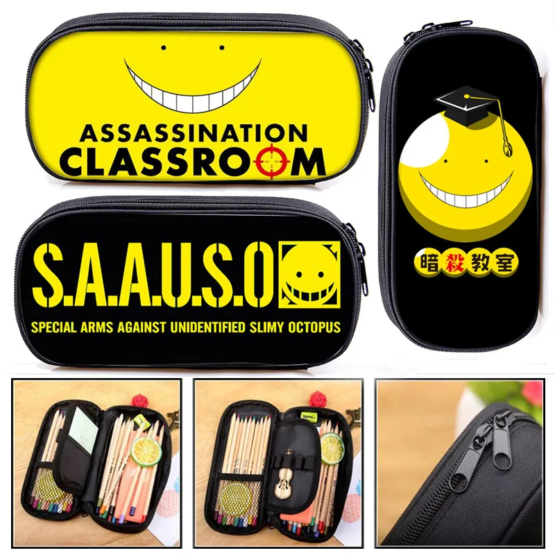 

Assassination Classroom Cosmetic Cases Pencil Holder Teenager Boys Ansatsu Kyoushitsu School Case Nagisa Shiota Children Bags