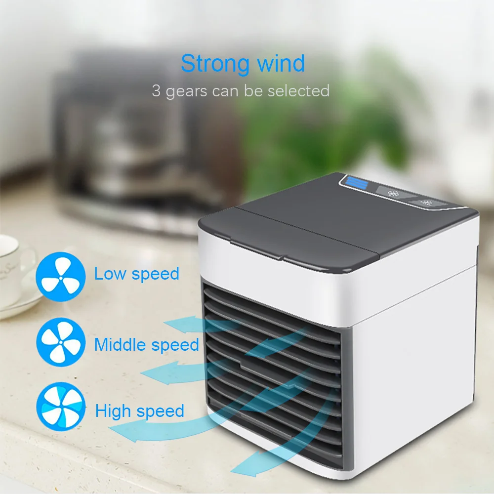 Mini Air Conditioner Cooler Fan 7 Colors Light USB Portable 3 Gear Personal Space Cooling For Home |