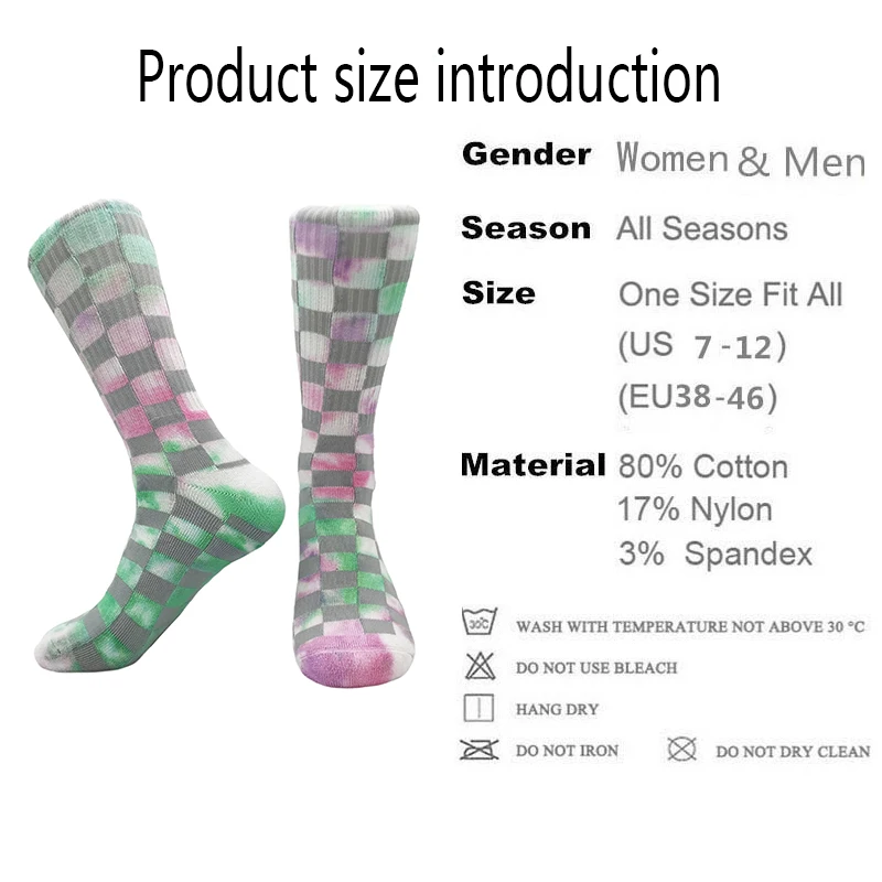

2021 new cotton men's socks creative tie-dye fun party street stockings personality style student socks