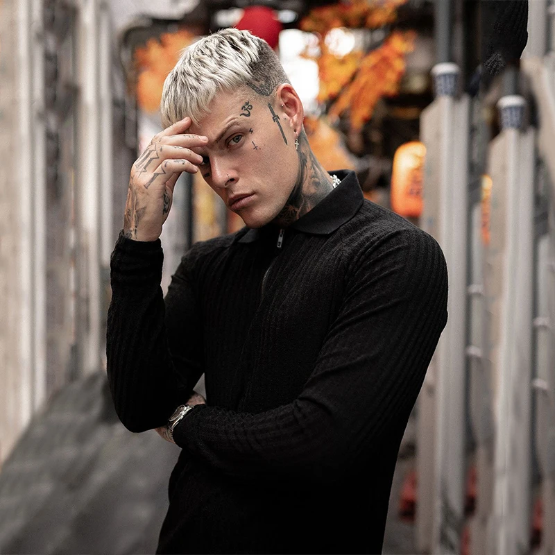 Трикотажная рубашка поло из Для мужчин Бодибилдинг Фитнес футболки свитер с