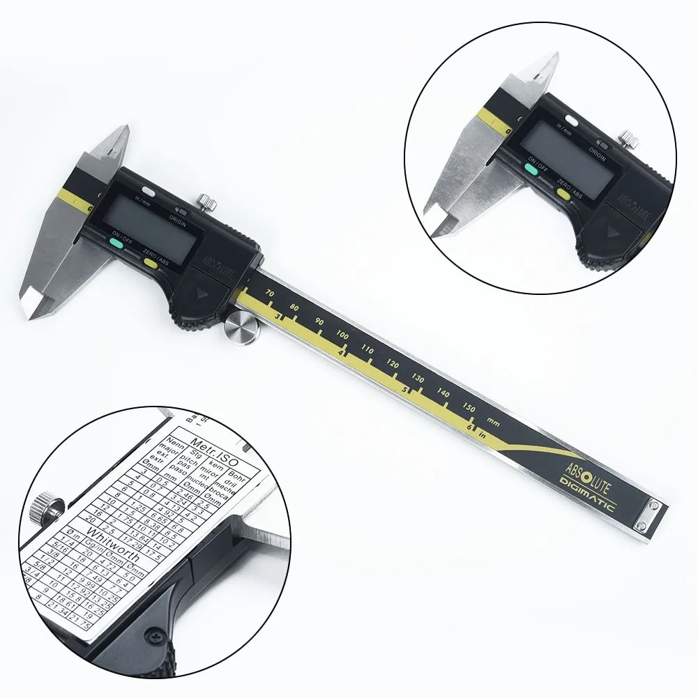 

0-150mm Vernier Caliper LCD Digital Gauge Pocket Metric Machinist Micrometers