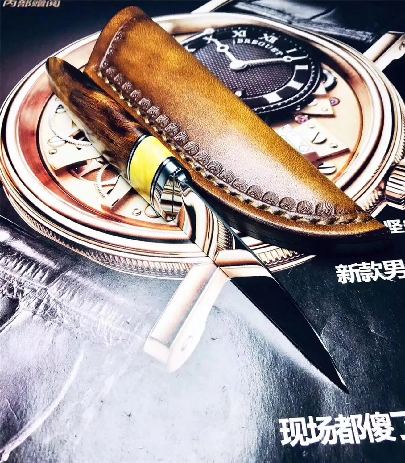 Охотничий нож из CPM-154 стали с фиксированным лезвием ручной работы кованый