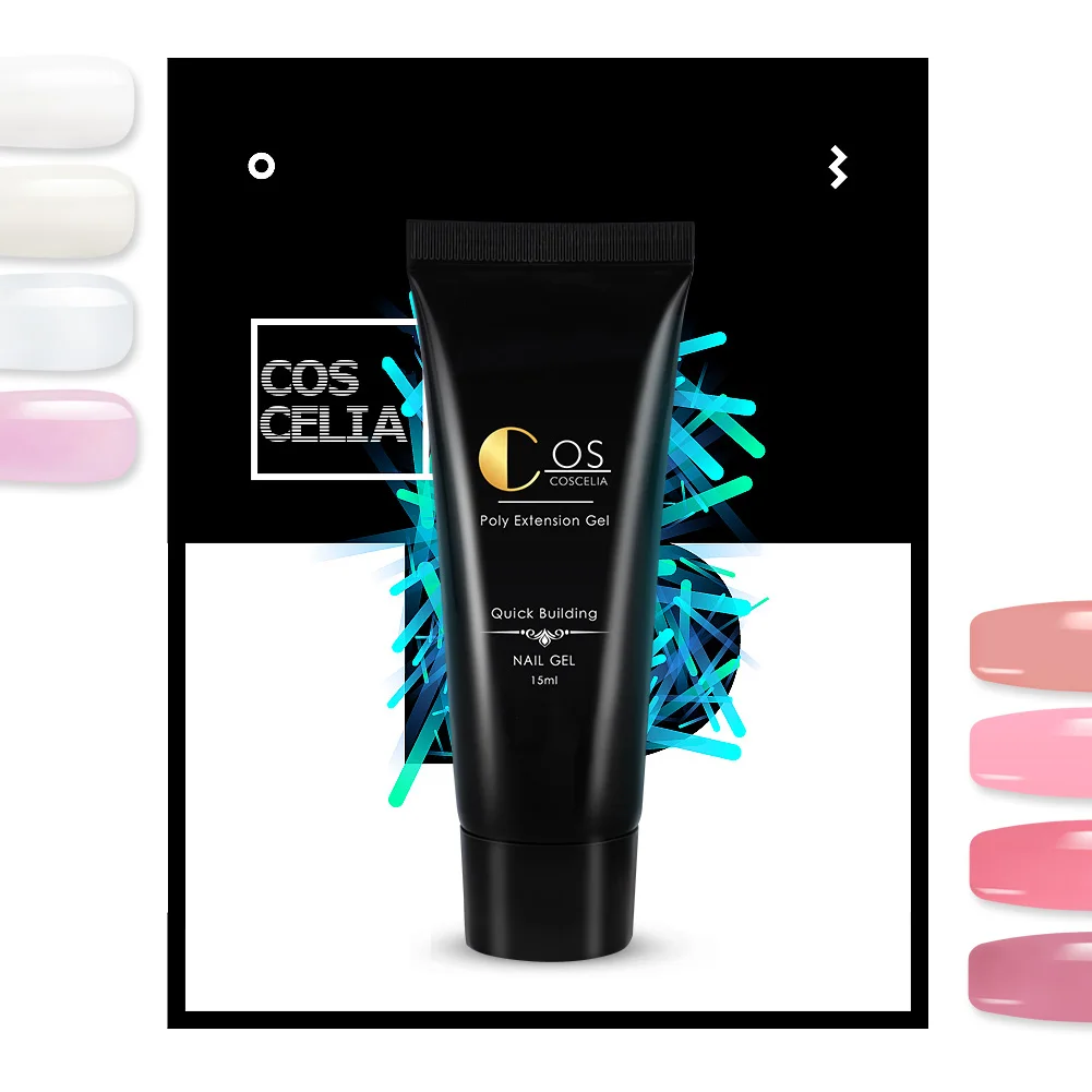 COSCELIA 4pcs / box polyester stretch gel set nail polish UV gel slice brush nail polish gel nail polish set quick manicure