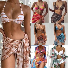 FAKUNTN – ensemble deux pièces pour femmes, Sexy, avec Cover Up, pour la plage, avec teinture, Push Up, brésilien, Bikini, tanga, pour la plage  (1)