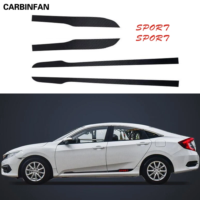 Аксессуары Стайлинг автомобиля наклейка из углеродного волокна на боковую юбку 4