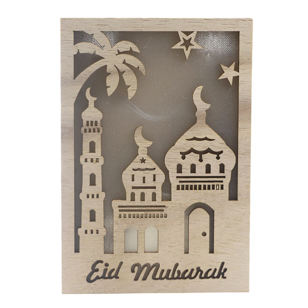 1 шт. ислам светодиодный светильник подвесной Декор деревянный ИД подвески для