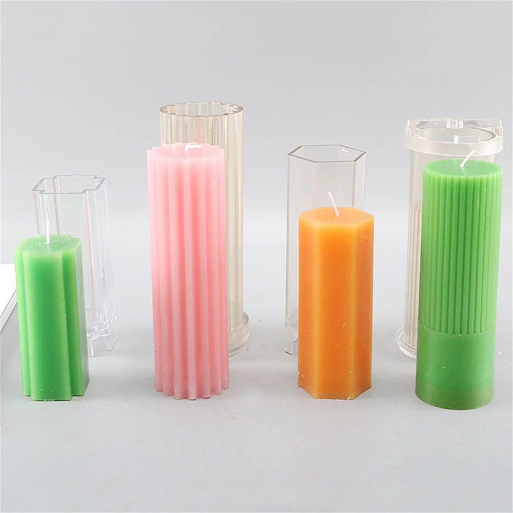 

3d Handmade Acrylic Molds Cylindrical Stripes Soap Mold Candle Resin Clay Aroma Stone Soap Candle Making Supplies