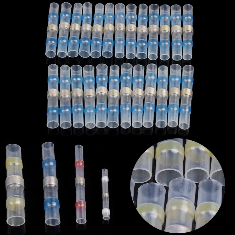 100 шт. водонепроницаемые Термоусадочные соединители для проводов|butt connectors|heat shrink