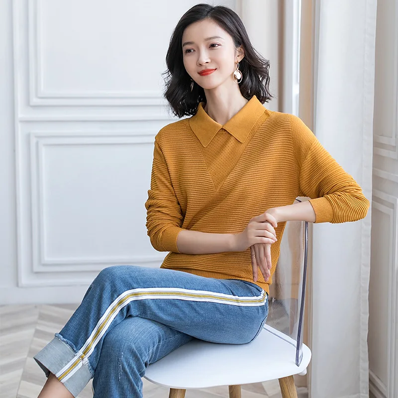 Женский трикотажный свитер в офисном стиле | Женская одежда