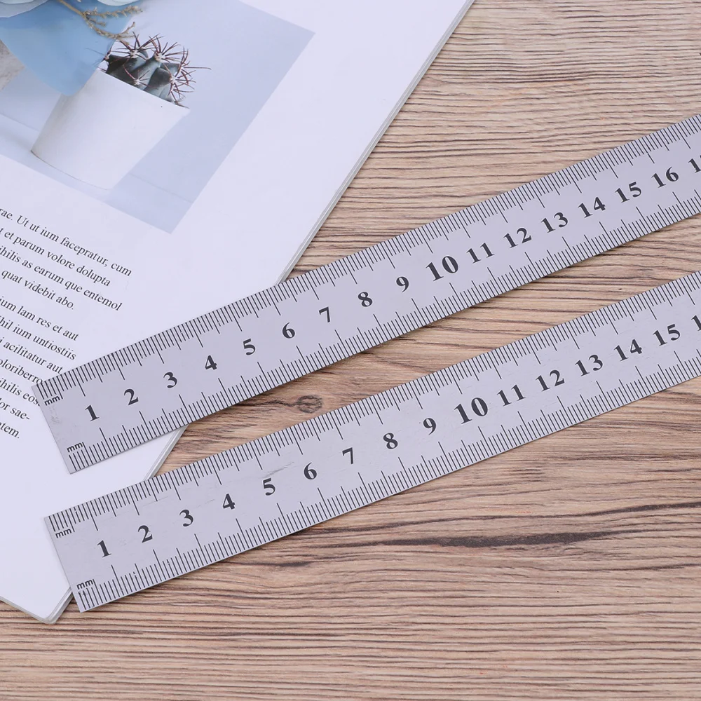 

10pcs 30cm Stainless Steel Ruler Stationary for Home School Office (Silver)