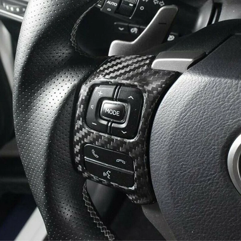 

for Lexus IS250 NX200 200T 300H 13-20 Years Car Carbon Fiber Stickers Steering Wheel Button 2Pcs