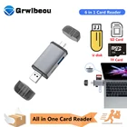 Кардридер Grwibeou с Micro USB, Type C на SD, Micro SD, TF