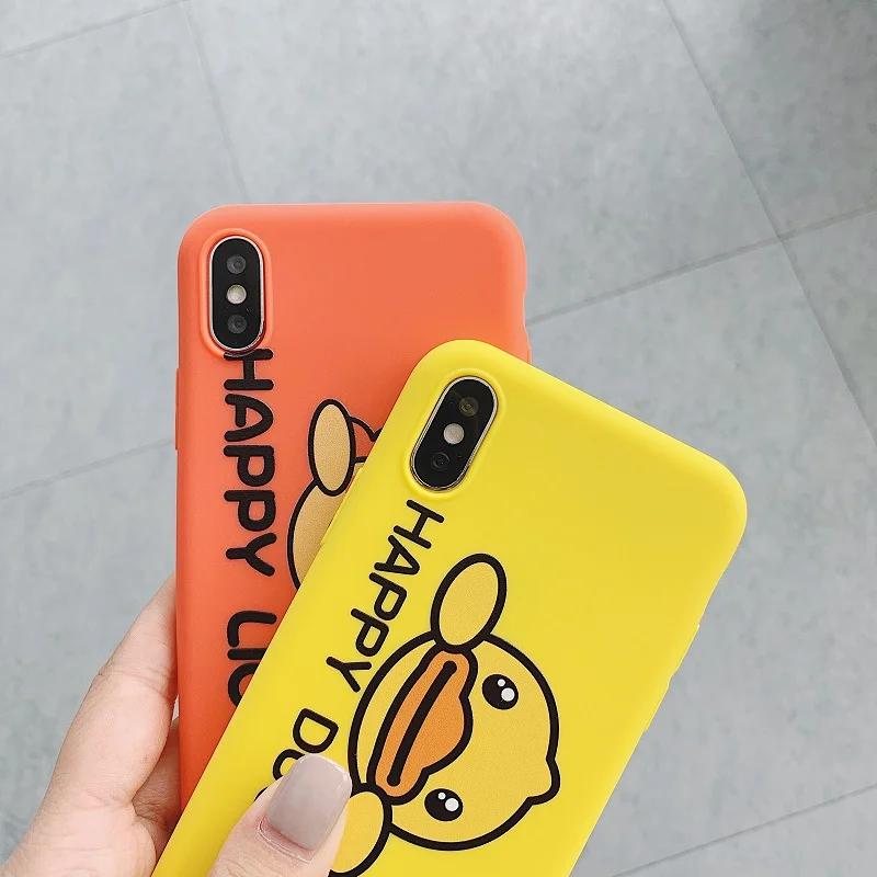 Забавная маленькая Желтая утка чехол для телефона iPhone 7 8 Plus TPU силиконовая задняя