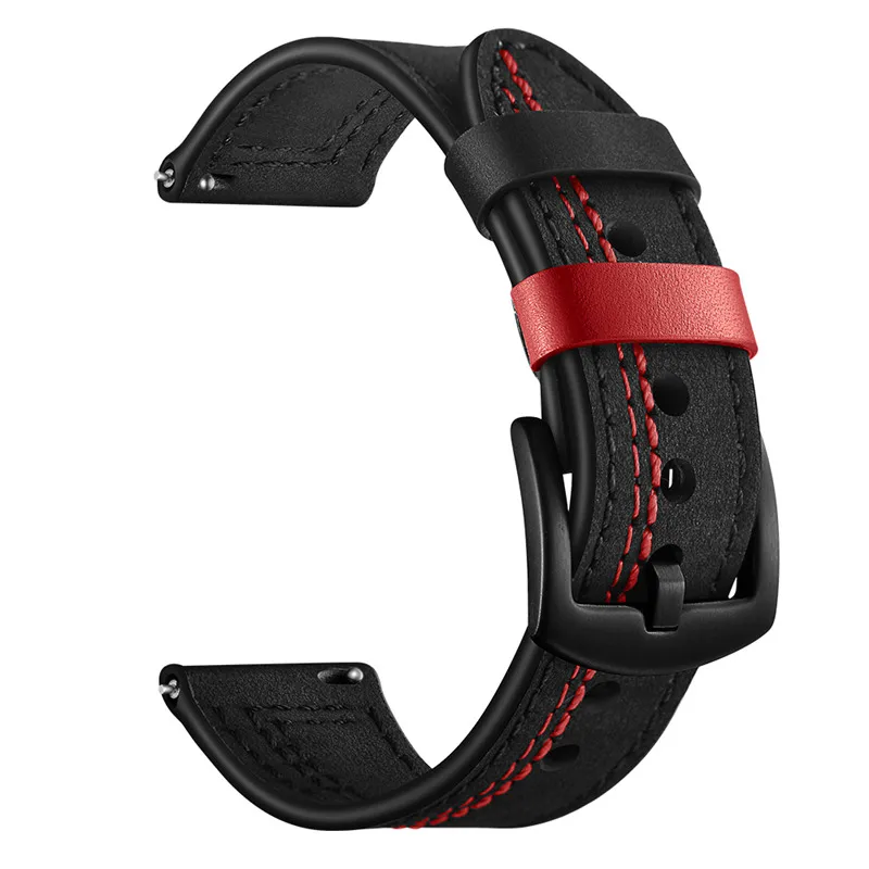 

For Samsung Galaxy Watch 46mm/Galaxy Watch 3 45mm/Gear S3 Frontier/Classic Band 22mm Genuine Leather Strap for Huawei Watch GT 2