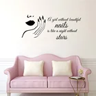 Большой маникюрный салон, звезда, девушка, лицо, модная Наклейка на стену, маникюр, макияж, салон волос, Настенная Наклейка девочка Room Decor