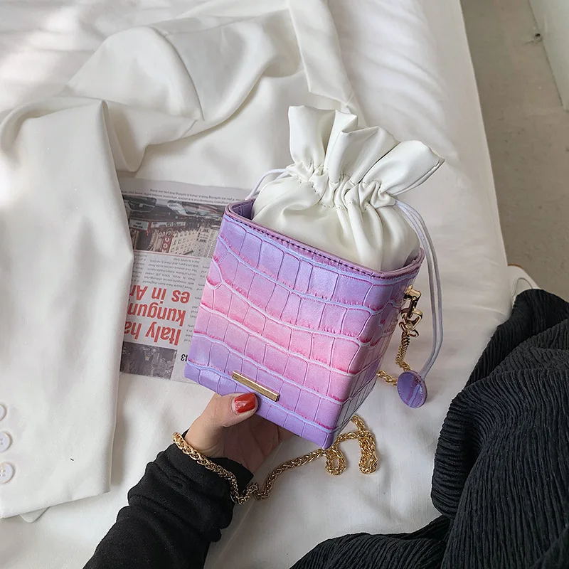 

High Quality Bucket Bag Small Bag Female 2021 Summer New Style Korean Fashion Net Red Texture Single Shoulder Messenger Bag