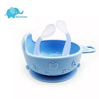 elephant shape silicone baby suction bowl slip resistant learning feeding tableware kids platetray suction cup baby dinnerware