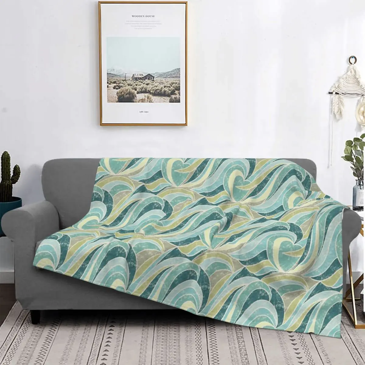 

Manta de ondas абстракты, для cama colcha, manta a squros, manta double, pickick
