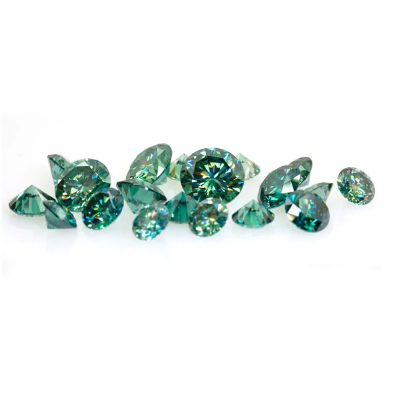 5-12 мм светильник зеленое синтетическое кольцо с алмазом Moissanite 1ct Свободные