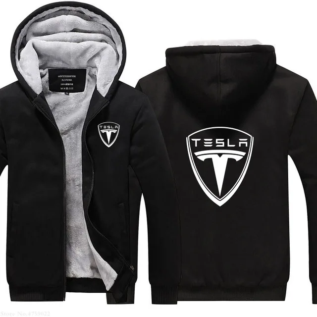 Зимние мужские теплые толстовки на молнии с теслой зимние Утепленные Пальто
