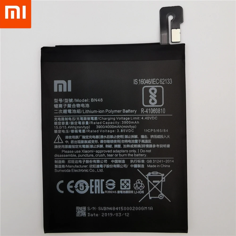 Аккумулятор для телефона для redmi Note 6 Pro батарея Xiaomi redmi Note 6 Pro BN48 батареи красный рис Note6 Pro батарея